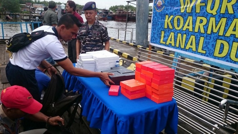 Ratusan Hp Ilegal Diamankan Lanal Dumai di Kapal Ferry Dumai Ekpres