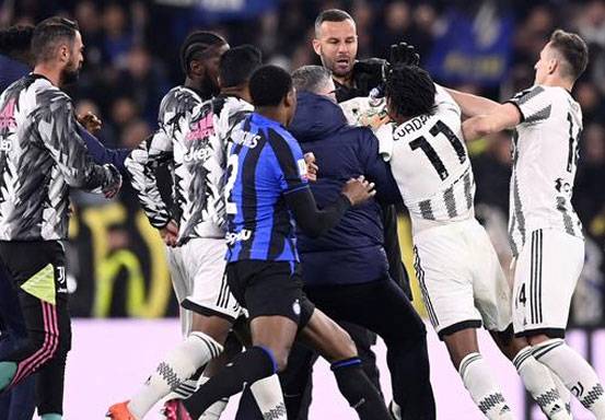 Hasil Semifinal Coppa Italia: 3 Kartu Merah! Juventus Vs Inter Milan Ribut Hasilnya Remis