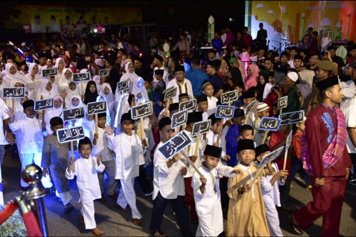 Pawai Takbir Idul Fitri di Kota Bengkalis Meriah