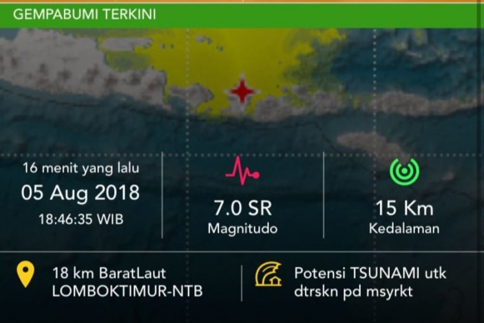 BMKG Cabut Peringatan Tsunami Akibat Gempa Lombok