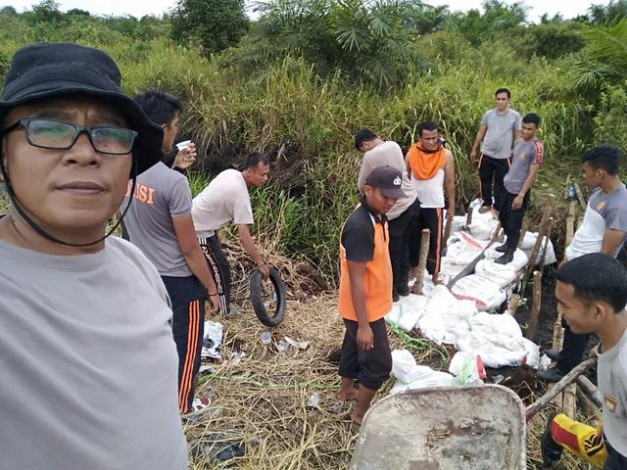 Polres Inhu Buat Canal Bloking di Daerah Rawan Karhutla