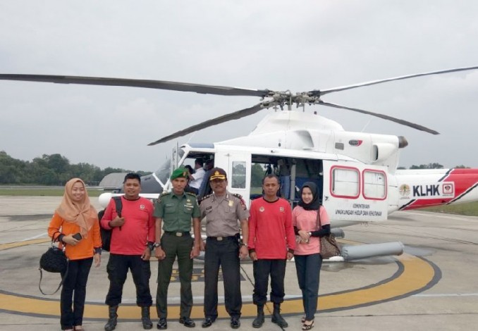 Satgas Karhutla Riau Pantau Hotspot Lewat Udara