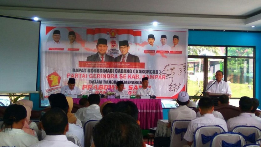 Siap Menangkan Prabowo-Sandi, DPC Partai Gerindra Kampar Gelar Rakorcab
