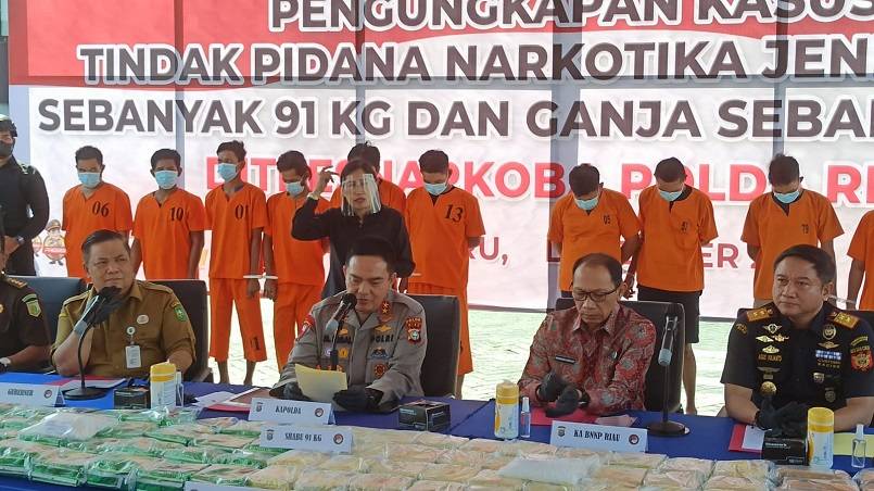 Polda Riau Gagalkan Peredaran 116 Kg Narkoba sebelum Masuk Pekanbaru