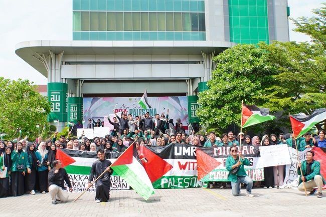 Diikuti Ratusan Mahasiswa, UMRI Gelar Aksi Bela Palestina