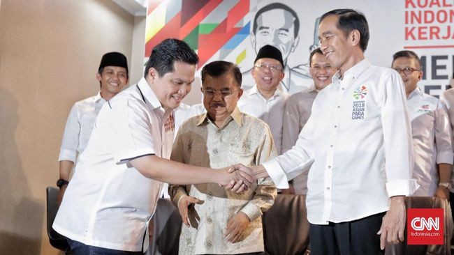 Jokowi Umumkan Erick Thohir Jadi Ketua Tim Kampanye