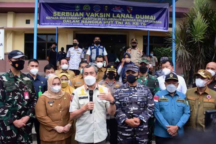 Ditinjau Gubernur Riau, Serbuan Vaksin di Bengkalis Targetkan Seribu Vaksinasi