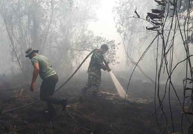 Nihil Titik Api, BPBD Riau Lakukan Pendinginan Kebakaran di Kampar