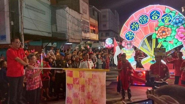 Puluhan Lampion Meriahkan Malam Cap Go Meh di Bagansiapiapi