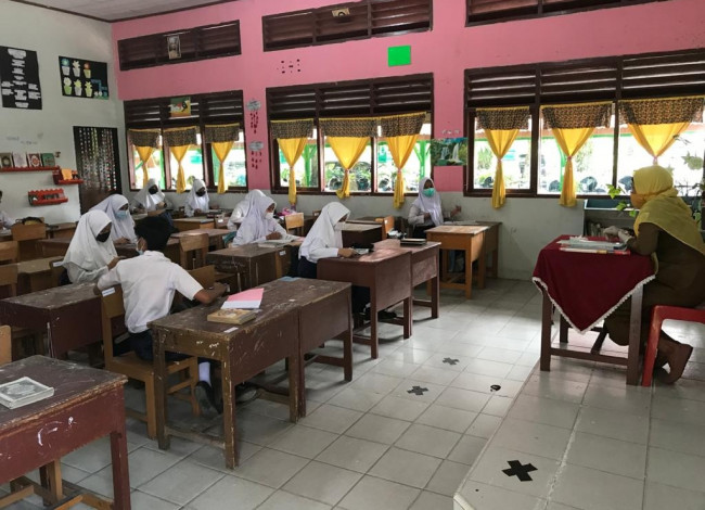 Hari Pertama Belajar Tatap Muka, Begini Kondisi Sekolah di Pekanbaru