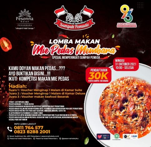 Yuk Ikutan Kompetisi Makan Mie Pedas Membara Pesonna Hotel Pekanbaru
