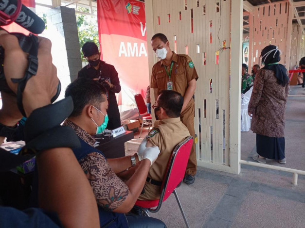 Vaksinasi Tahap II di Bengkalis, Personel TNI Jadi Prioritas
