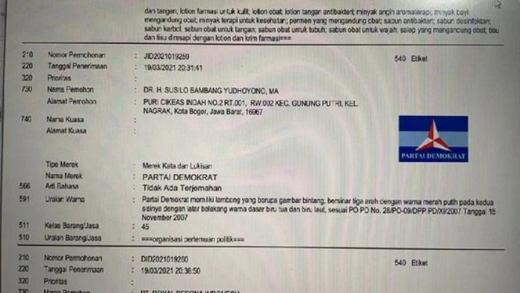 SBY Ketahuan Daftarkan Merek Partai Demokrat Atas Nama Pribadi, Dituding Suka Memutarbalikkan Sejarah