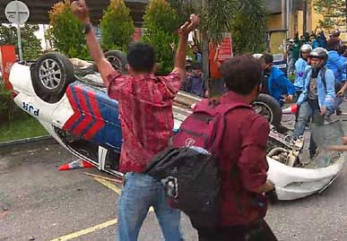 Mobil Polisi Dirusak, Polda Riau: Tidak Mencerminkan Mahasiswa Melayu