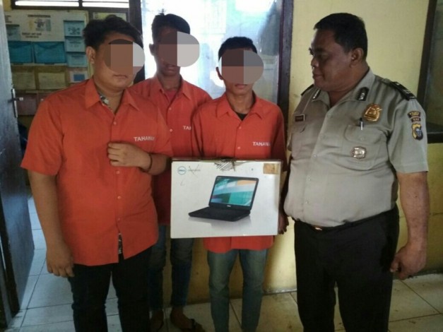 Curi 7 Unit Laptop Madrasah Al Islam Rumbio, Tiga Remaja Ini Diringkus Polsek Kampar