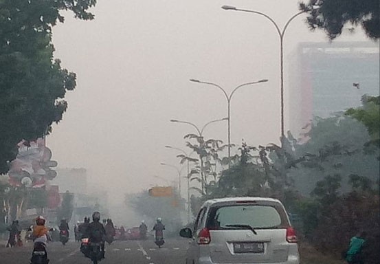 Kabut Asap Makin Pekat, Jarak Pandang di Pekanbaru Hanya 1 Kilometer