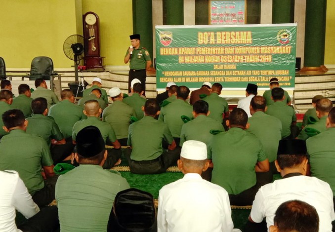 Kodim 0313/KPR Gelar Doa Bersama untuk Korban Bencana di Sulawesi Selatan