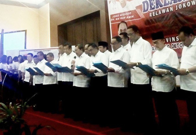 Dikomandoi Syamsuar, Kepala Daerah di Riau Deklarasi Dukung Jokowi-Maruf Amin