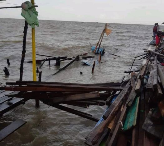 10 Jiwa di Inhil Terdampak Bencana Air Pasang Dalam, 1 Rumah Rusak Berat