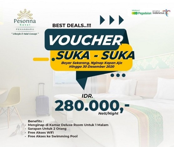 Nikmati Voucher Suka-Suka dari Pesonna Hotel Pekanbaru