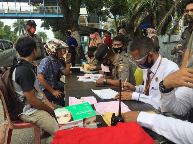 60 Warga Terjaring Razia Protokol Kesehatan di Pekanbaru