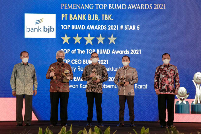 Bank BJB Sabet Empat Penghargaan Sekaligus di Ajang TOP BUMD Awards 2021