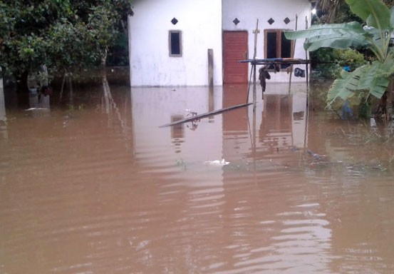 40 Rumah dan 80 KK Terdampak Banjir di Pelalawan