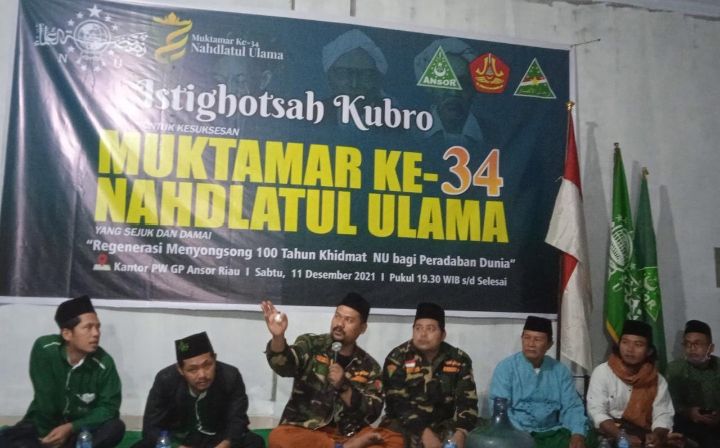 Doakan Muktamar NU Berjalan Damai dan Ada Regenerasi, GP Ansor Riau Gelar Istighosah