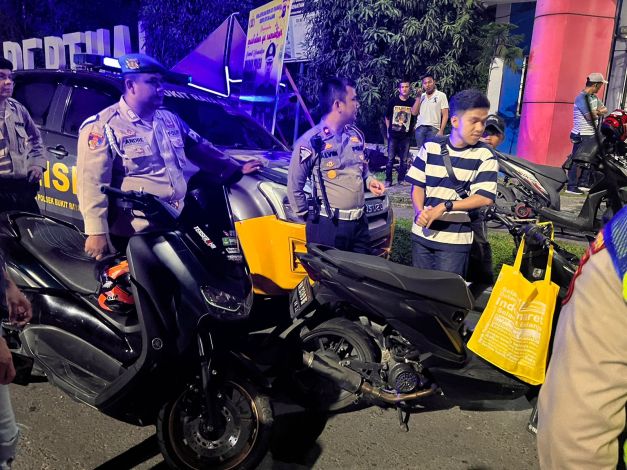Razia Balap Liar, Satlantas Polresta Pekanbaru Amankan 34 Unit Sepeda Motor