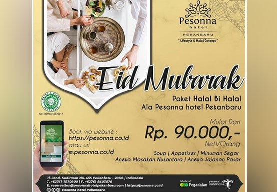 Paket Halal Bihalal di Pesonna Hotel Pekanbaru Cuma Rp90 Ribu