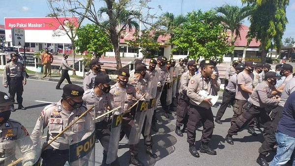 Jelang Pilkada Inhu, Ratusan Personel Polres Ikuti Pelatihan Sispam Kota