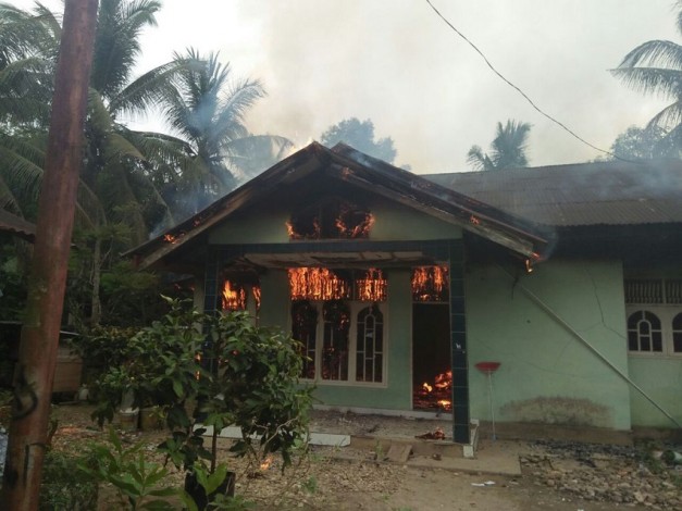 Ditinggal ke Ladang, Satu Unit Rumah di Desa Taratak Rumbio Terbakar