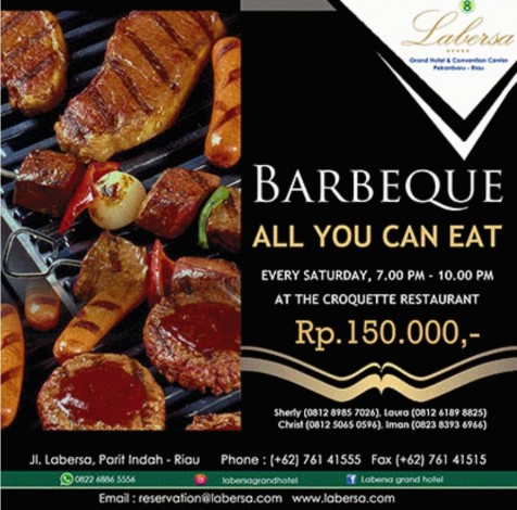 Makan Malam Barbeque Sepuasnya di Labersa Hotel Hanya Rp150 Ribu