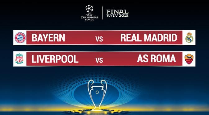 Bayern vs Madrid, Liverpool vs AS Roma