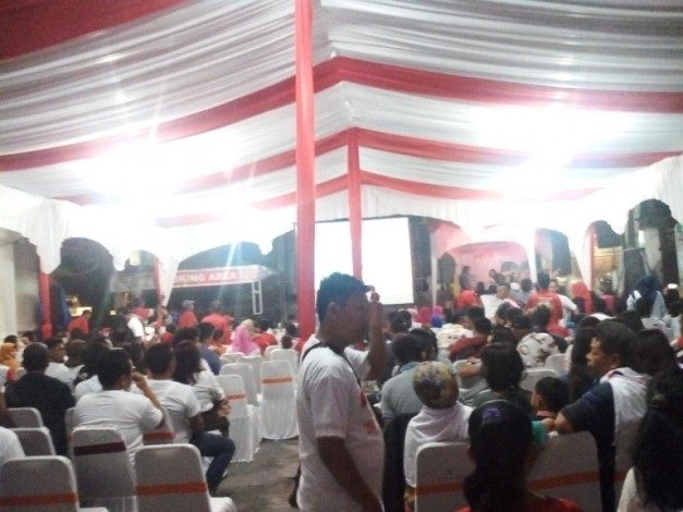 Relawan Jokowi dan Prabowo Ramaikan Nobar di Posko TKD dan BPP Riau