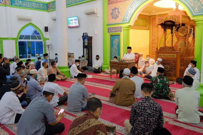 Kapolda Riau Pantau Prokes Covid-19 di Masjid Ittihadul Ummah Pandau Jaya