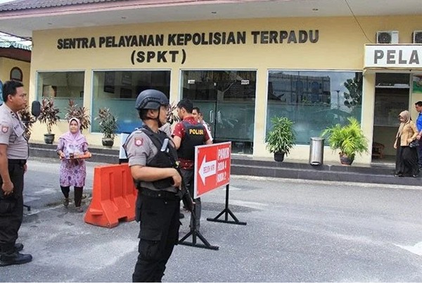 Pasca Serangan Bom di Medan, Aktivitas di Polresta Pekanbaru Berjalan seperti Biasa