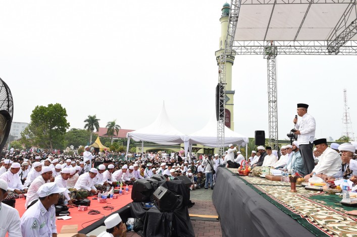 Ribuan Masyarakat Riau Hadiri Tabligh Akbar di Masjid Raya Annur, Doakan NKRI Tetap Bersatu