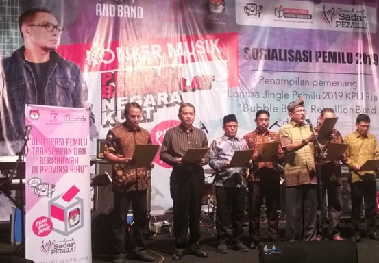 Puncak Sosialisasi Pemilu 2019 di Riau Berlangsug Meriah