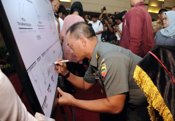 Kasrem 031/WB Hadiri Deklarasi Pemilu Damai di Riau