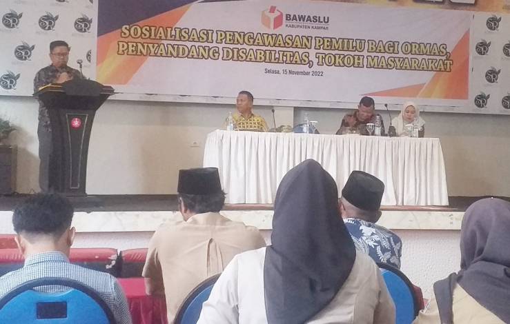 Ketua Bawaslu Riau Buka Sosialisasi Pengawasan Pemilu di Kampar, Ini yang Disampaikan
