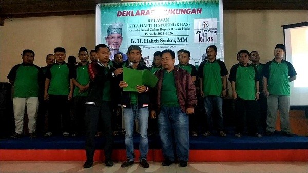 Ratusan Relawan Deklarasi Dukungan untuk Hafit Syukri di Pilkada Rohul 2020
