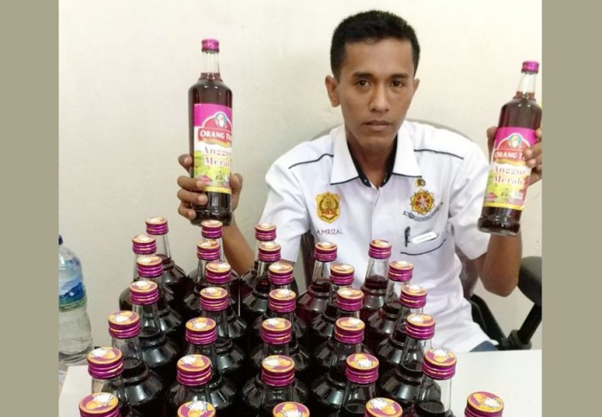 Ratusan Botol Miras dan Tuak Disita Polres Kampar