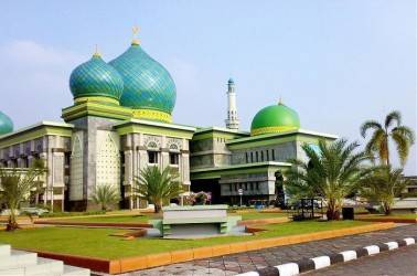 Tiang Kedudukan Sudah Selesai, Ini Progres Pembangunan Payung Raksasa Masjid Raya Annur Riau