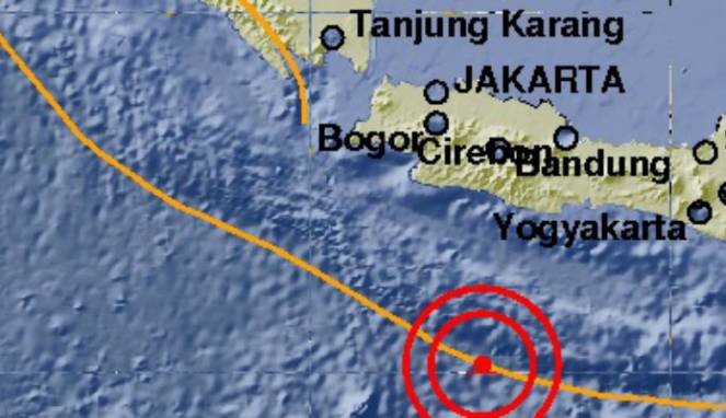 Pusat Gempa 7,3 SR Pulau Jawa di Tasikmalaya