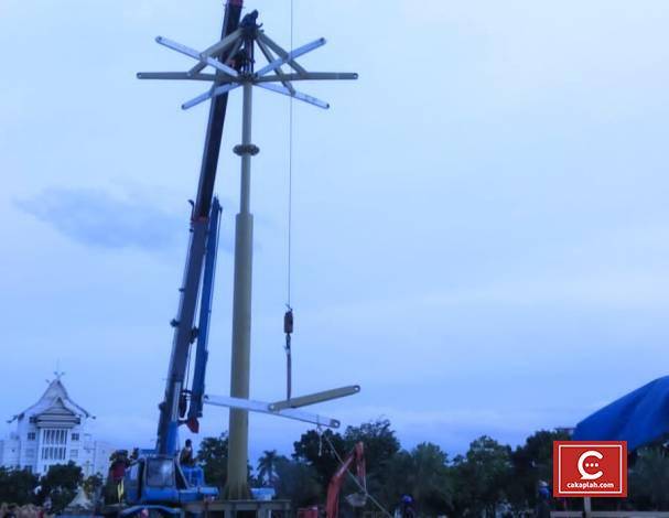 Tak Selesai Desember, Rekanan 6 Payung Elektrik Masjid Raya Annur Riau Diberi Kesempatan 50 Hari Kerja