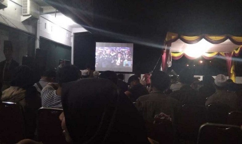 Selain Tim Koalisi, Masyarakat Ramaikan Debat Capres di Posko BPP Prabowo-Sandi Riau