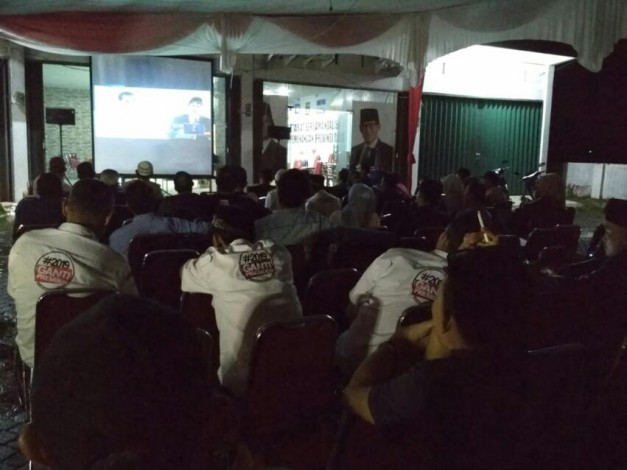 Support Prabowo, BPP Prabowo Riau Bersama Masyarakat Saksikan Debat di Posko Pemenangan
