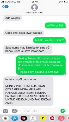 Nomor Telepon Beberapa Petinggi Partai Koalisi 02 di Riau Disabotase