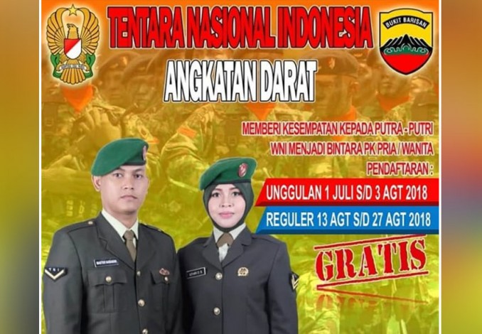 Ad pendaftaran gelombang tni 1 2022 REKRUTMEN TNI